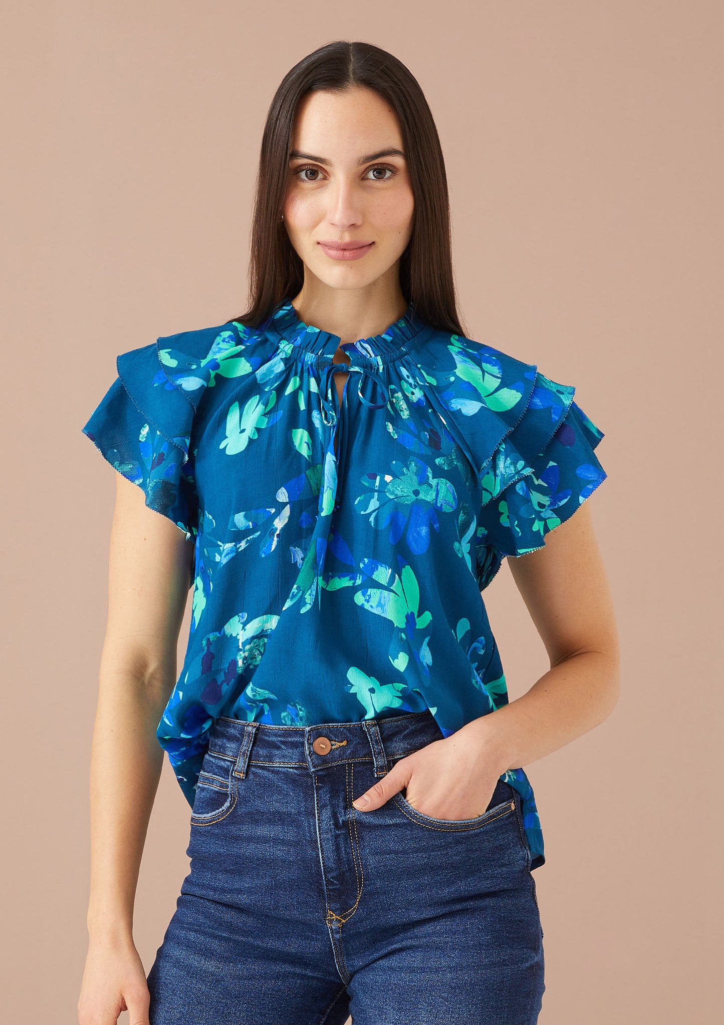 Veronica Top Navy Floral