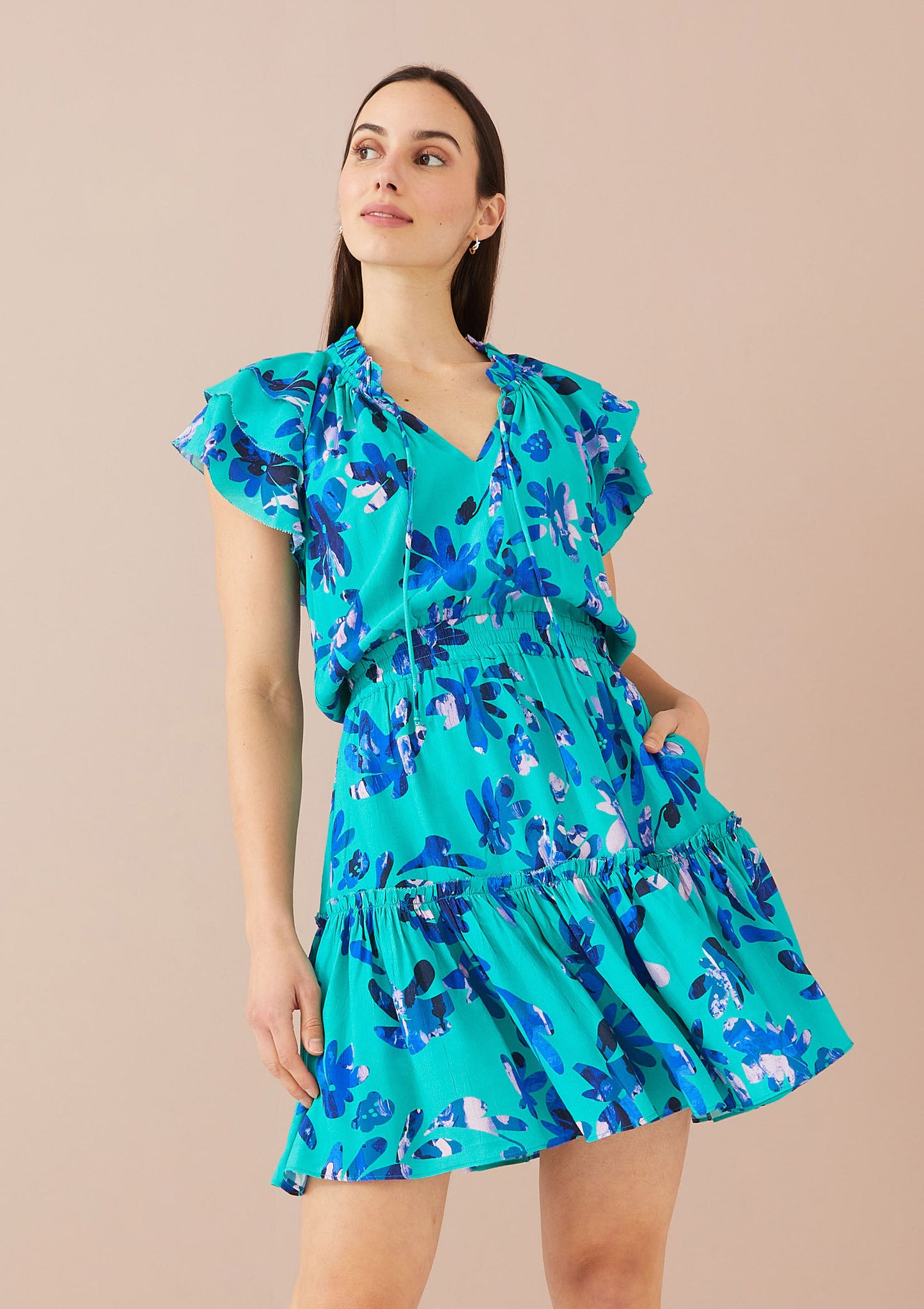 Victoria Dress Floral Jade