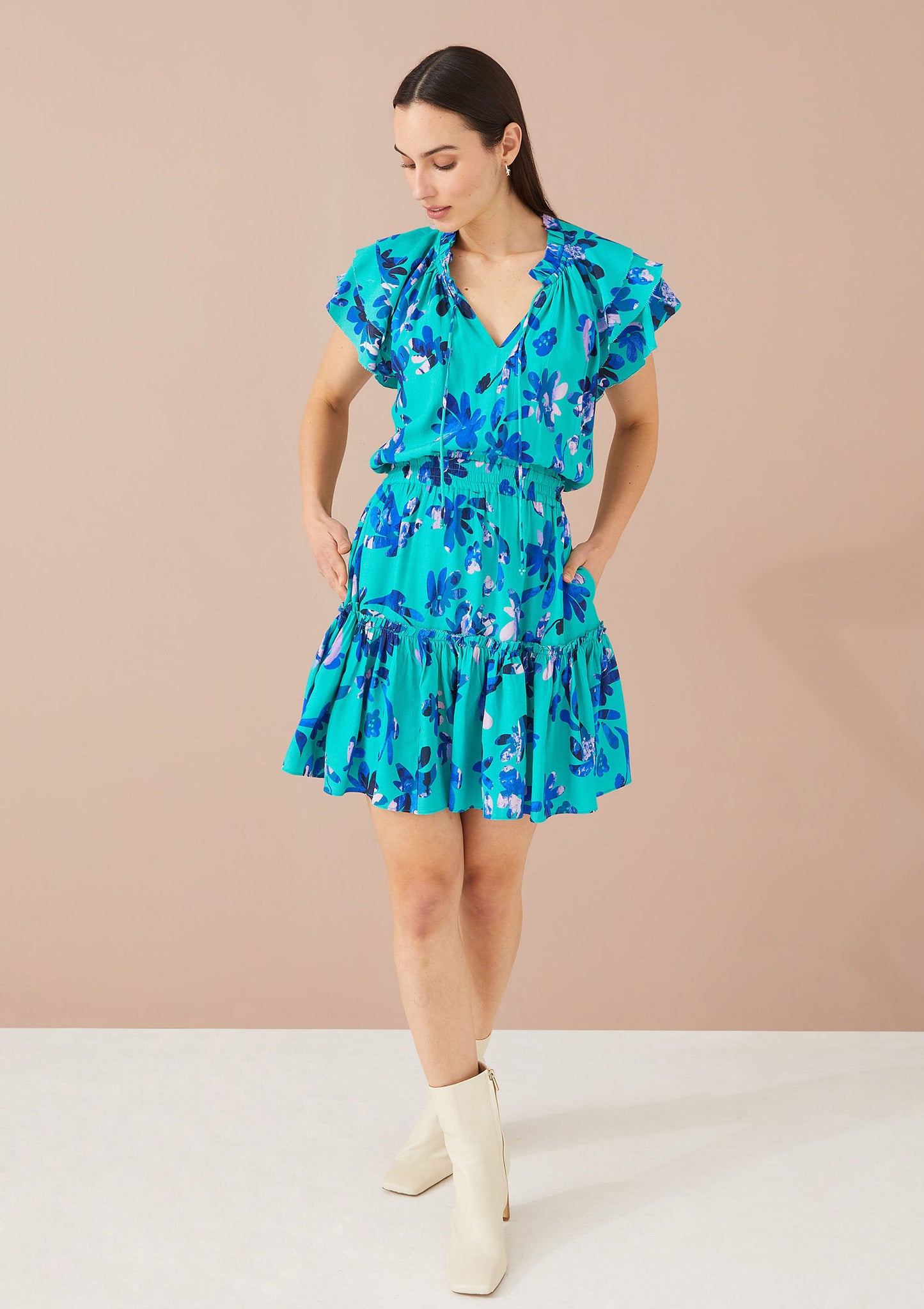 Victoria Dress Floral Jade