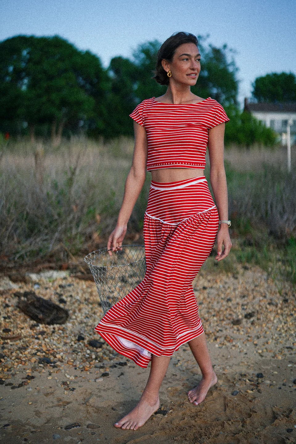 Theodora Skirt Strawberry Stripe