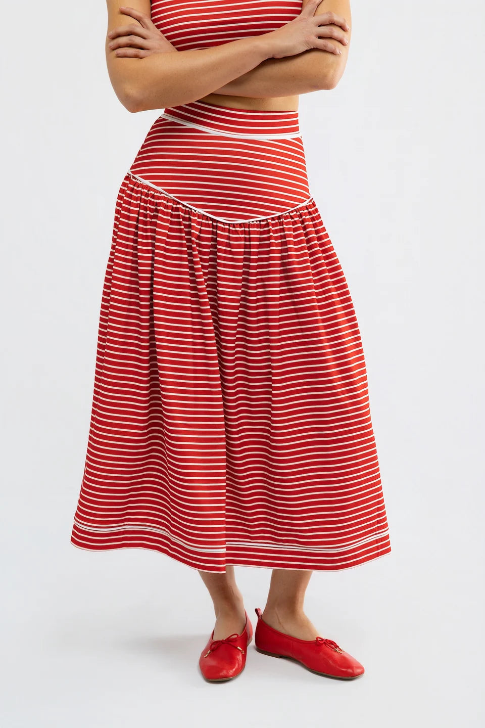Theodora Skirt Strawberry Stripe