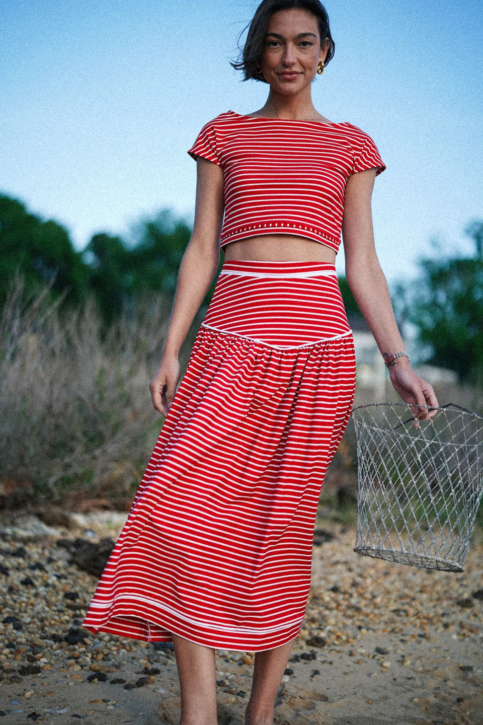 Theodora Skirt Strawberry Stripe
