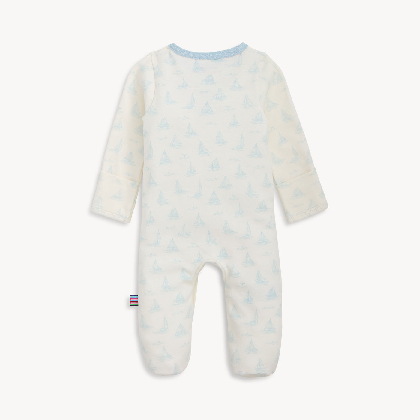 Tiny Tides Blue Organic Cotton Magnetic Footie